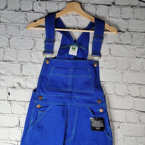Cross Colours Classic Brushed Twill Overalls Cobalt Blue NWT Size XS - Picture 3 of 14